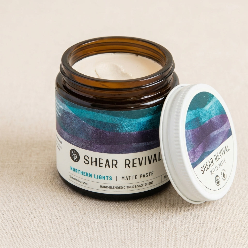 Shear Revival Northern Lights Matte Paste - open potje met inhoud