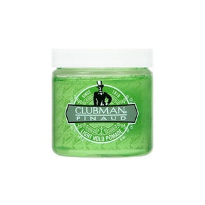 Ed. Pinaud Clubman Light Hold Pomade, vue de face d'un pot vert avec couvercle blanc