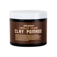 Arcadian Vanilla Cedar Clay Pomade, Tenue forte, parfum chaud