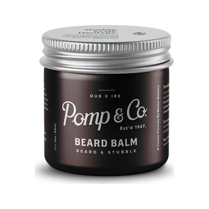 Pomp & Co. Beard Balm, pot marron fermé avec couvercle argenté