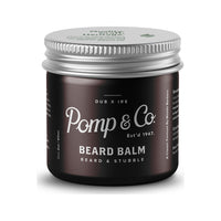 Pomp & Co. Beard Balm, pot marron fermé avec couvercle argenté