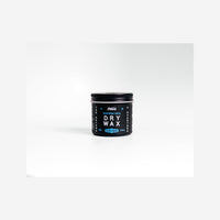 O'Douds Dry Wax, vue de face pot noir avec lettres bleues et couvercle