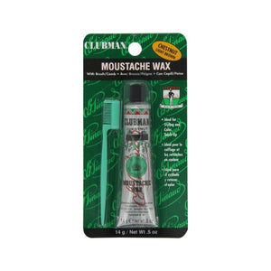 Ed. Pinaud Clubman Cire à moustache Chestnut, emballage avec tube et petit peigne vert