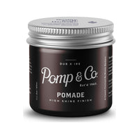Pomp & Co. Pomade, vue de face pot fermé avec couvercle argenté