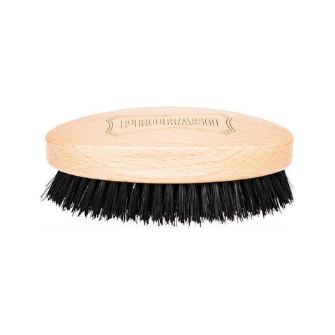 Proraso Military Beard Brush - ovale baardborstel met houten rug, vooraanzicht