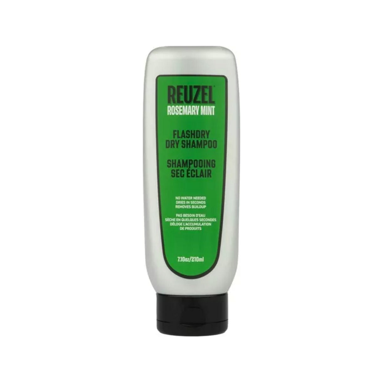 Reuzel Flashdry Dry Shampoo 210ml - vooraanzicht groene knijpfles met etiket