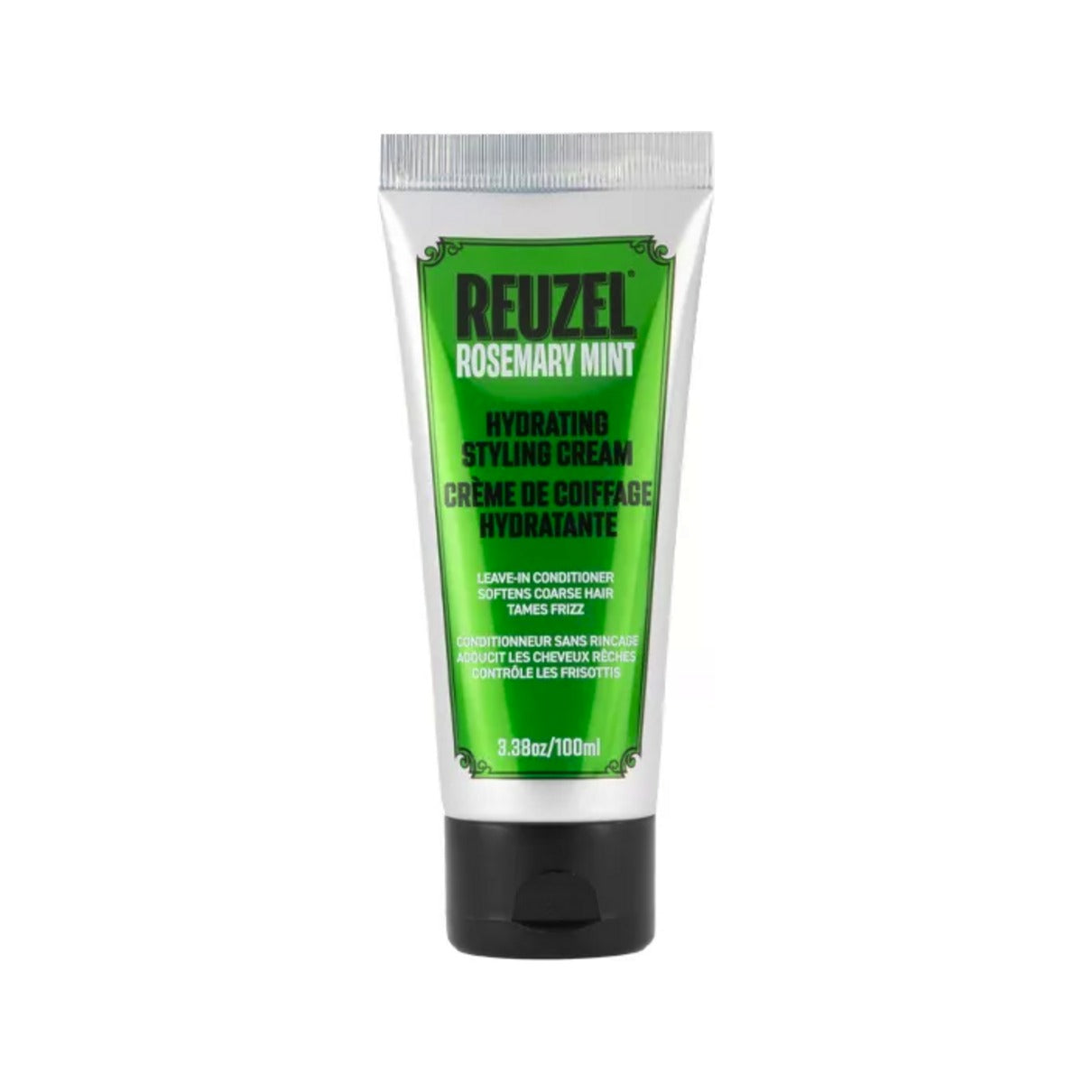 Reuzel Hydrating Styling Cream - vooraanzicht groene tube Rosemary Mint op witte achtergrond