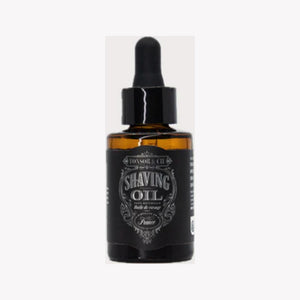 Tonsor & Cie Shaving Oil Ice, vue de face d'un flacon compte-gouttes ambré avec étiquette noire